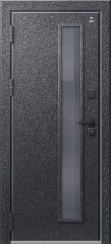 Дверь входная для улицы с терморазрывом, стеклопакет Центурион, внешняя антрацит муар