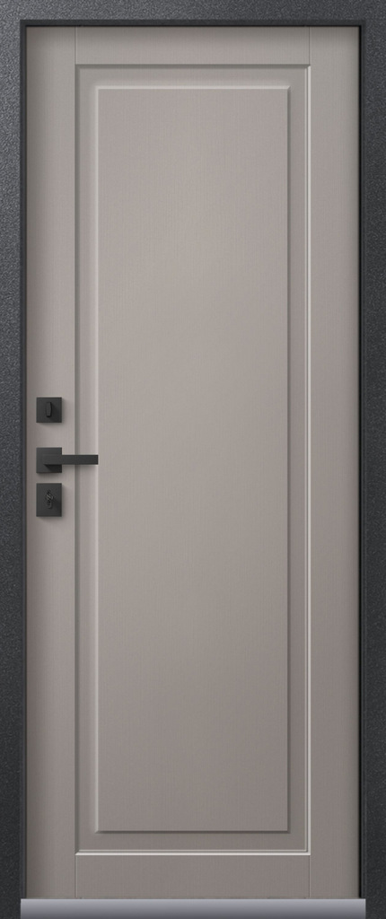 Дверь входная для улицы Т-4 с терморазрывом, внешняя антрацит муар, внутрь МДФ кашемир грей, Центурион