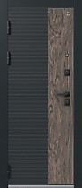 Дверь входная для квартиры C-112, внешняя черный муар - МДФ кварц черный-орех мокко, Центурион  