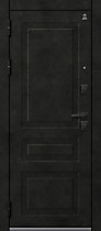 Дверь входная для квартиры с зеркалом С-114, внешняя черный муар, МДФ бетон темный, Центурион