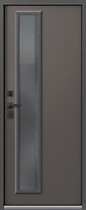 Дверь входная для улицы с терморазрывом, стеклопакет Центурион, внутрь ясень пепельный