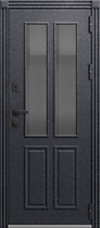 Дверь входная для улицы Т-1 Premium с терморазрывом и стеклопакетом (серый цвет), внешняя антрацит муар, Центурион