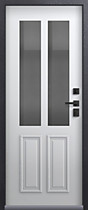 Дверь входная для улицы Т-1 Premium с терморазрывом и стеклопакетом, внутрь кашемир белый, Центурион