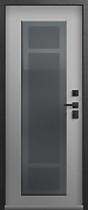 Дверь Т-2 Premium с терморазрывом для улицы, внешняя антрацит муар, внутрь МДФ кашемир сильвер, Центурион