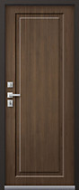 Дверь входная для улицы Т-4 с терморазрывом, внешняя шоколадный муар, внутрь МДФ миндаль, Центурион