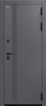 Дверь входная для квартиры V-17, внешняя черный муар, МДФ кашемир графит, Центурион