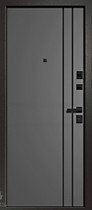 Дверь входная для квартиры Медея-315 Вертикаль (Ретвизан),  внутрь МДФ дарк грей с молдингами
